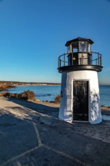 Light House Prints: USA, Maine, Ogunquit, Lobster Point Lighthouse along Marginal Way Trail