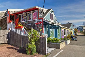 Main Street Prints: USA, Maine, Ogunquit, Main Street Colorful Store Fronts