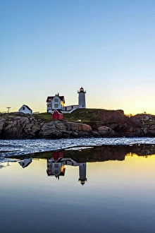 Images Dated 11th April 2023: USA, Maine, York, Cape Neddick Light, Nubble Lighthouse