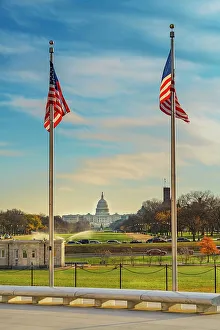 Washington Prints: Washington, D.C. State Capitol seen from the Washington Monument
