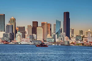Images Dated 13th August 2023: Washington State, Seattle, Seattle waterfront skyline