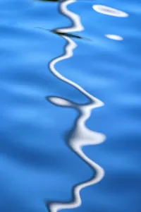 White Prints: Water reflection of mast